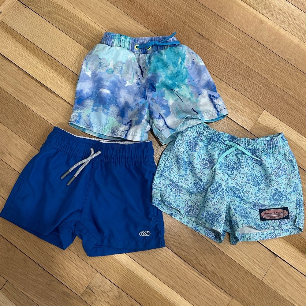 Vineyard Vines, Le Club and EGG NY: 3 Baby boy quality designer bathing suits.